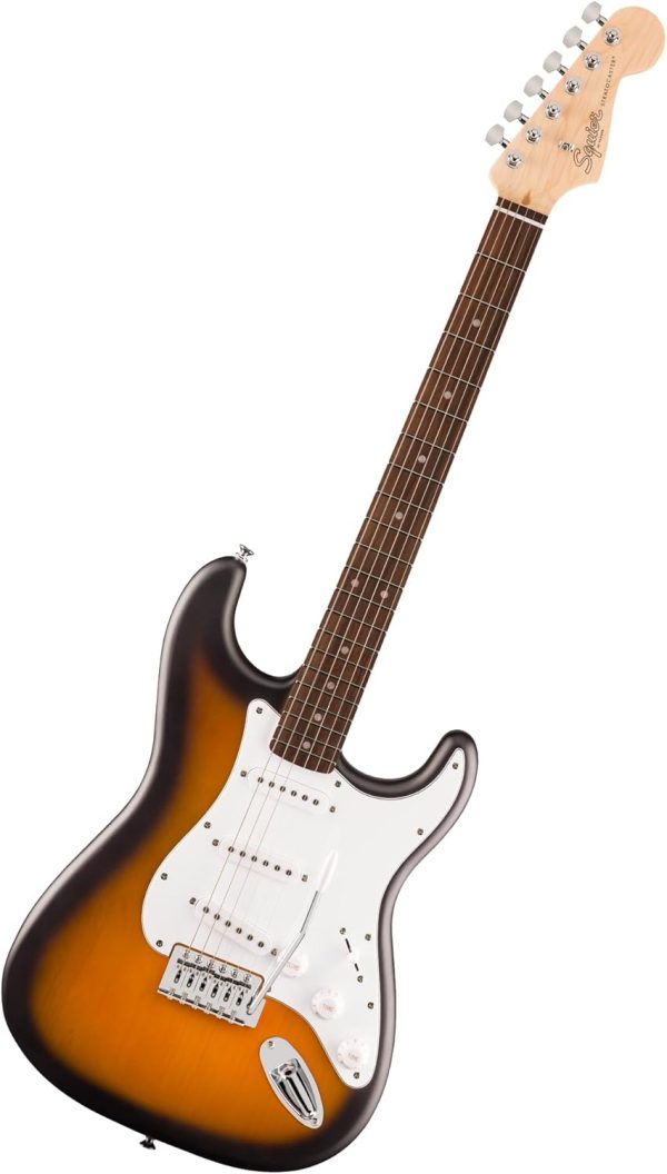 Squier by Fender Debut Collection Guitarra Eléctrica Stratocaster, Diapasón de Laurel, Golpeador Blanco