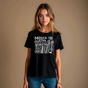 Camiseta edición especial para músicos - Diseño exclusivo de Música Activa y Creativa, ideal para clases de música y conciertos